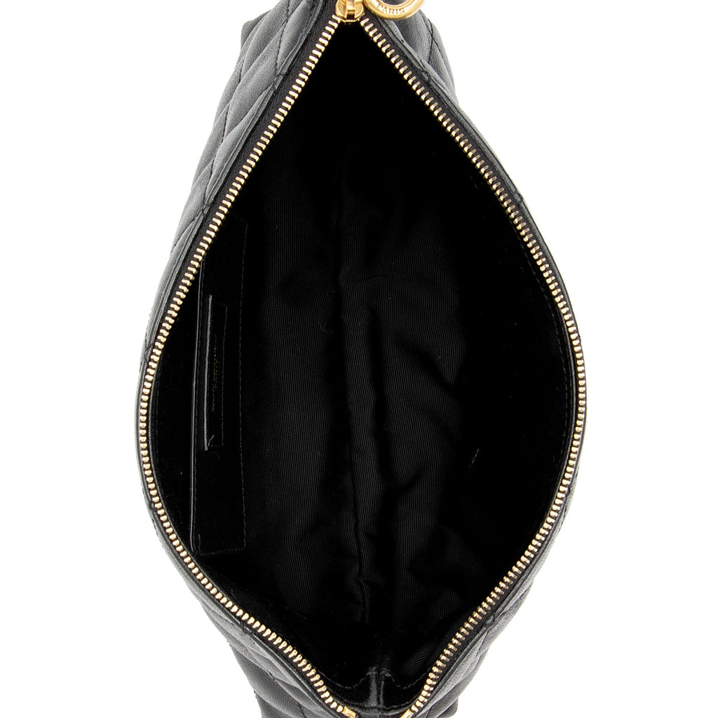 Saint Laurent Quilted Lambskin Pouch (SHF-wmqUwV)