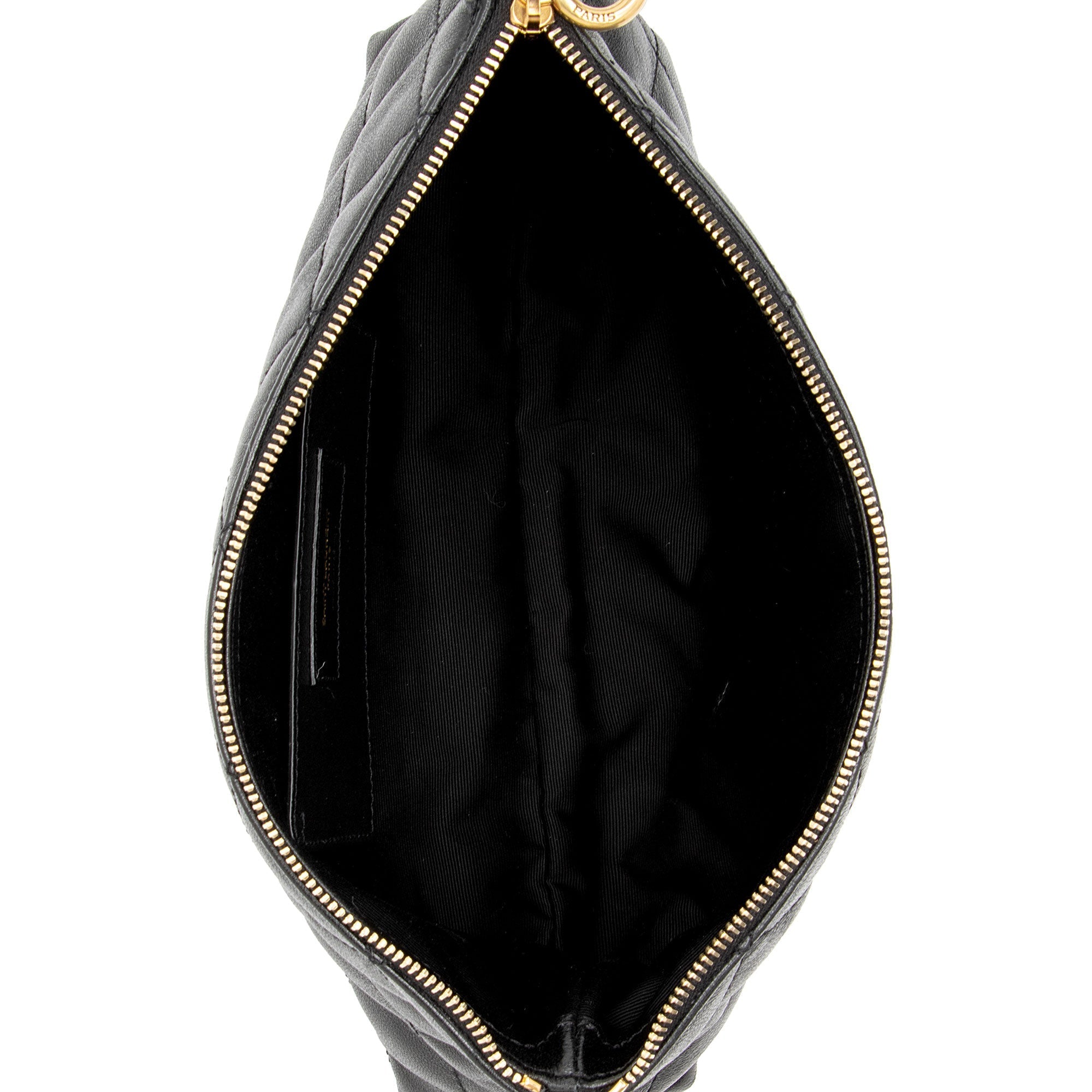 Saint Laurent Quilted Lambskin Pouch (SHF-wmqUwV)