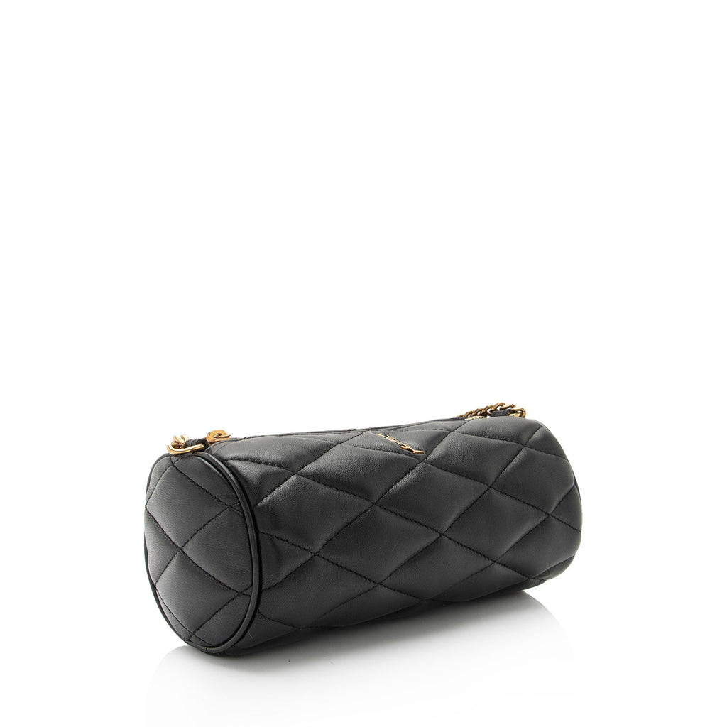 Saint Laurent Quilted Lambskin Sade Mini Tube Bag (SHF-WvSgLo)