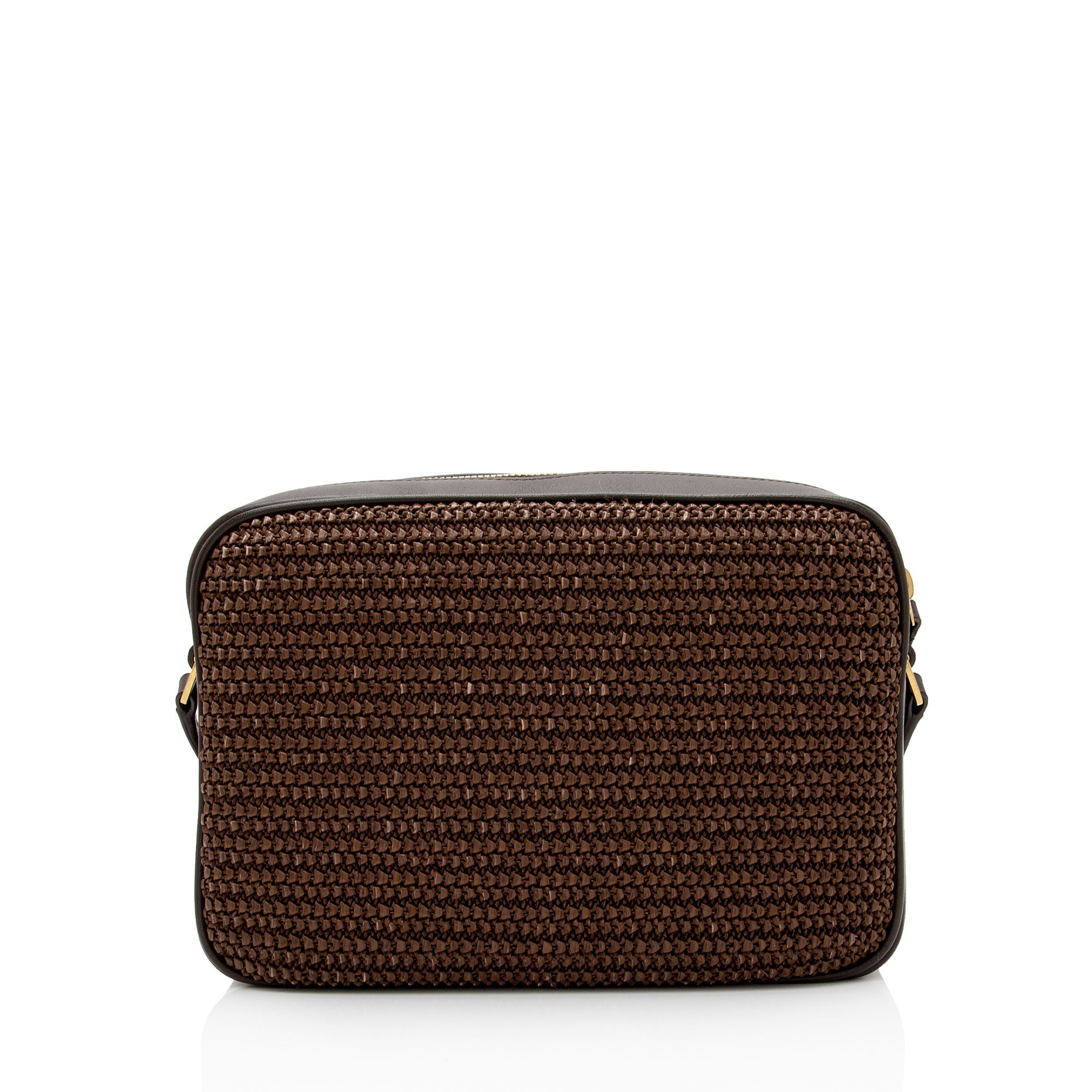 Saint Laurent Raffia Calfskin Monogram Lou Camera Bag (SHF-PUUOKP)