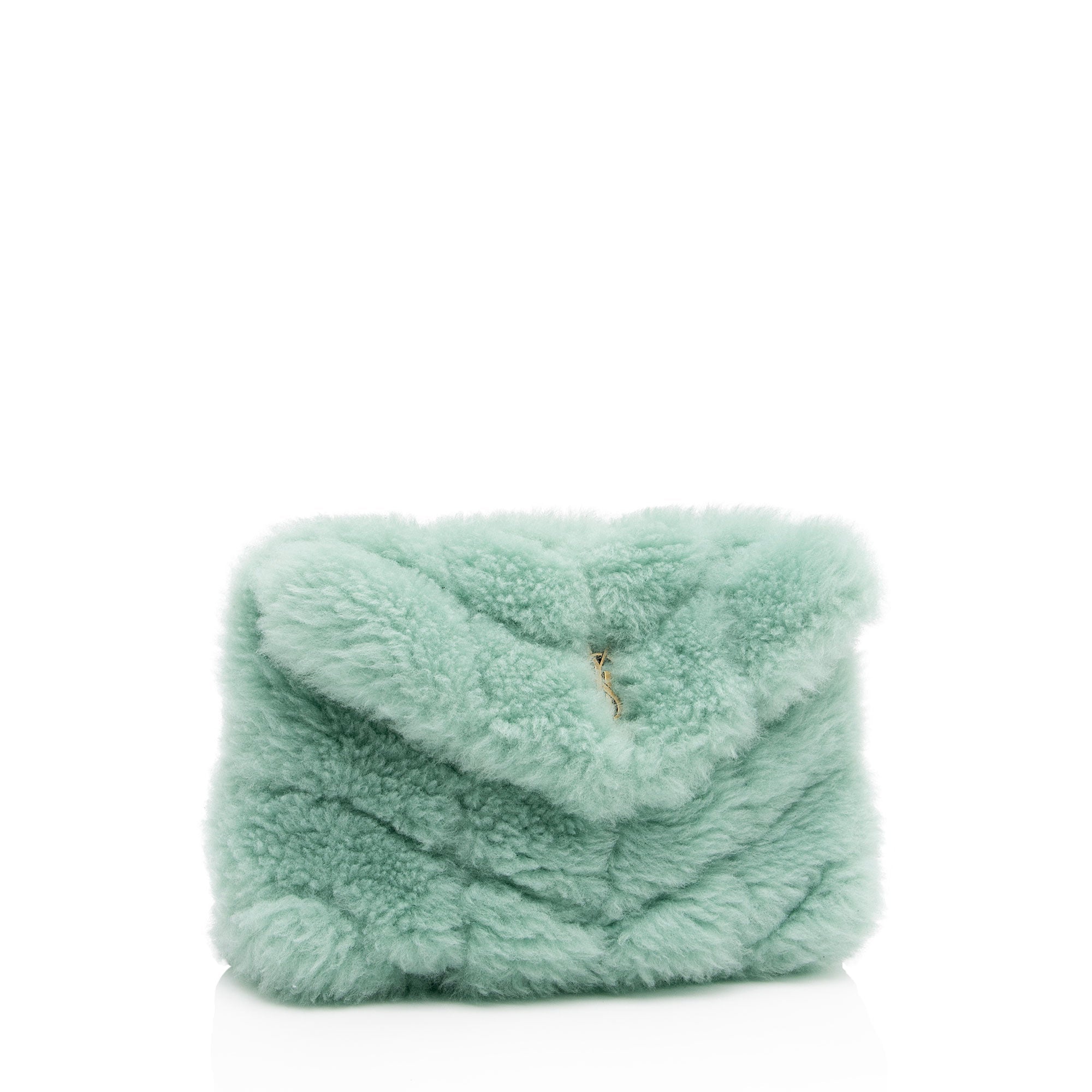 Saint Laurent Shearling Puffer LouLou Clutch (SHF-viZusu)