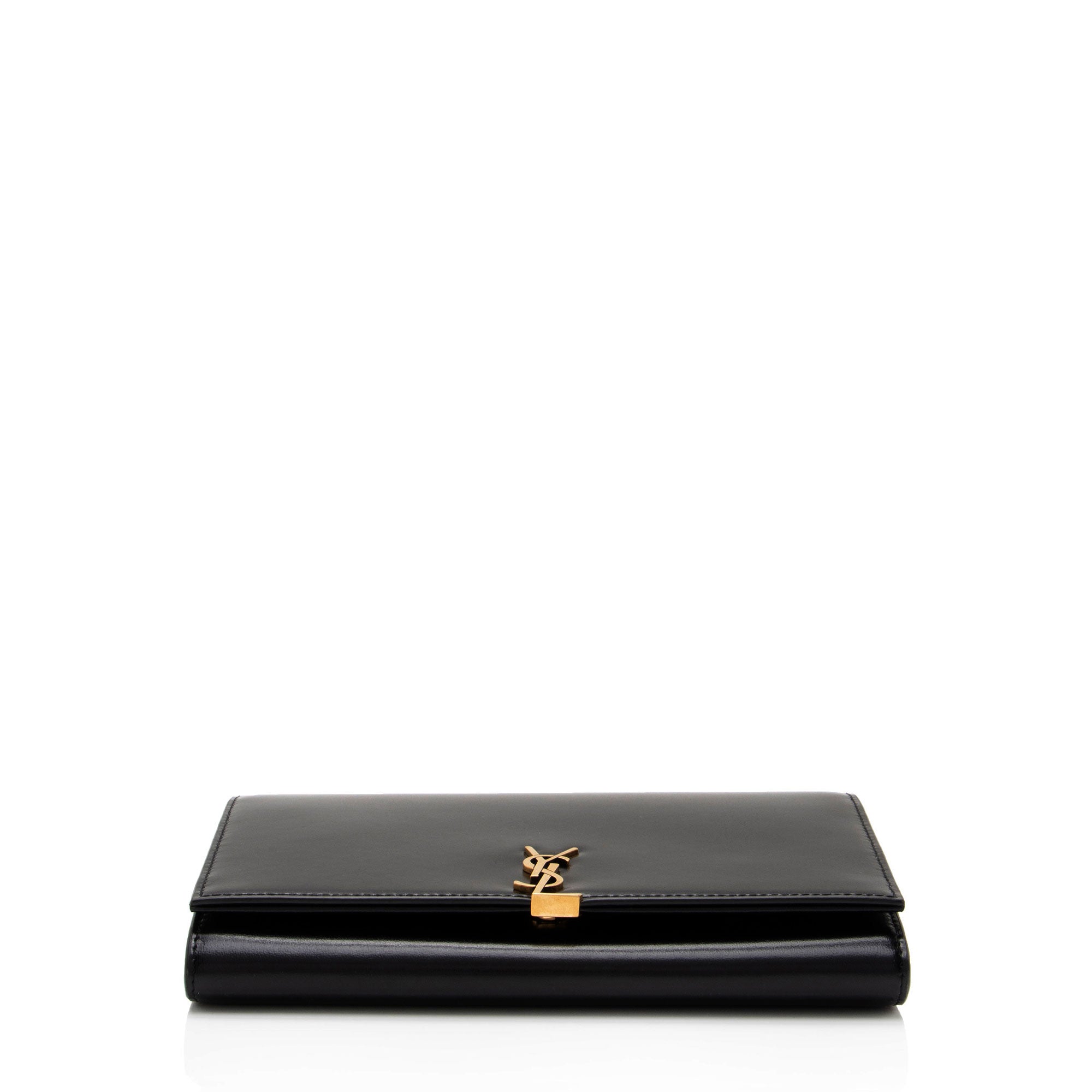 Saint Laurent Smooth Calfskin Monogram Cassandre Chain Wallet (SHF-v1q6uC)