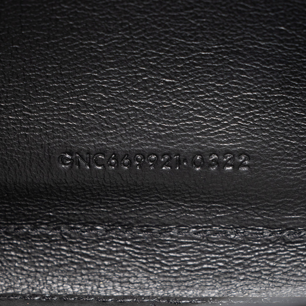 Saint Laurent Smooth Calfskin Monogram Cassandre Chain Wallet (SHF-v1q6uC)
