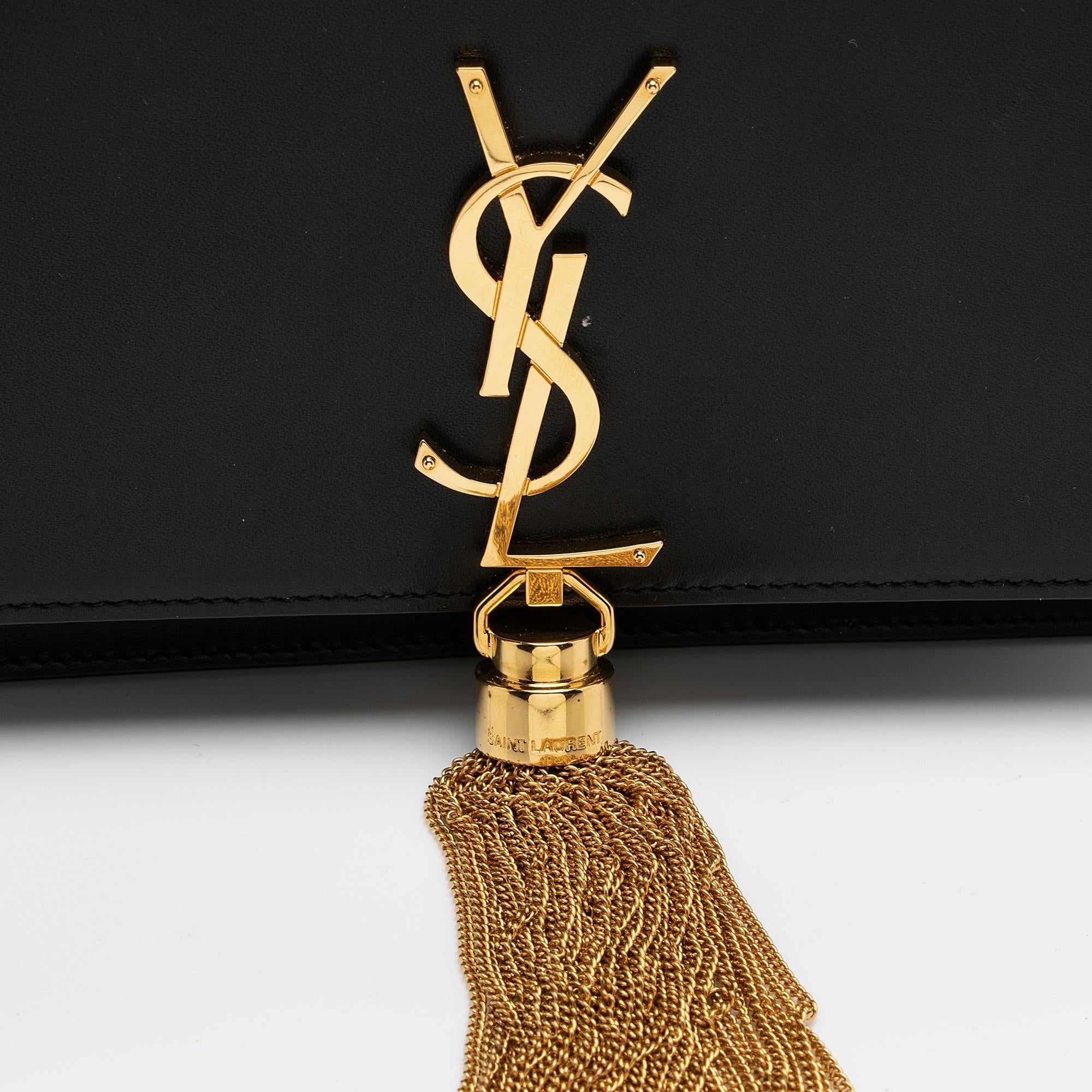 Saint Laurent Smooth Calfskin Monogram Kate Tassel Chain Wallet (SHF-PhIRuS)