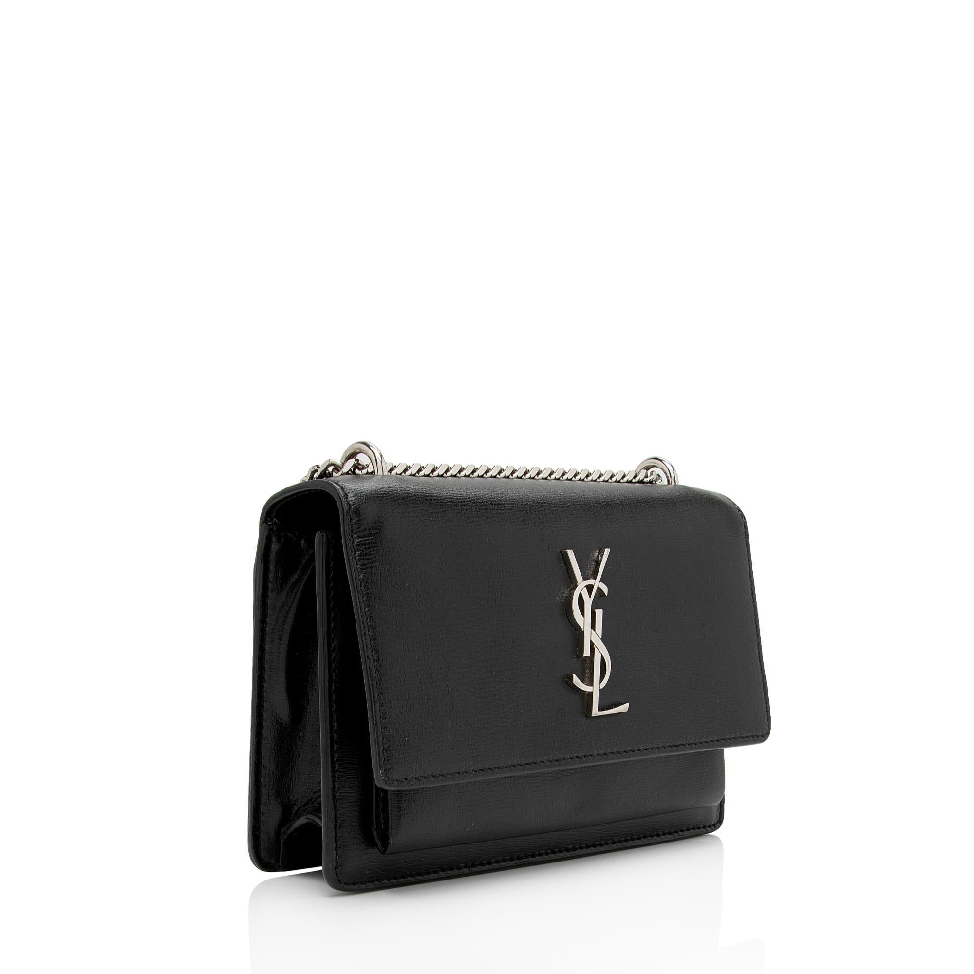 Saint Laurent Smooth Calfskin Monogram Sunset Mini Wallet on Chain Bag (SHF-DINzFy)
