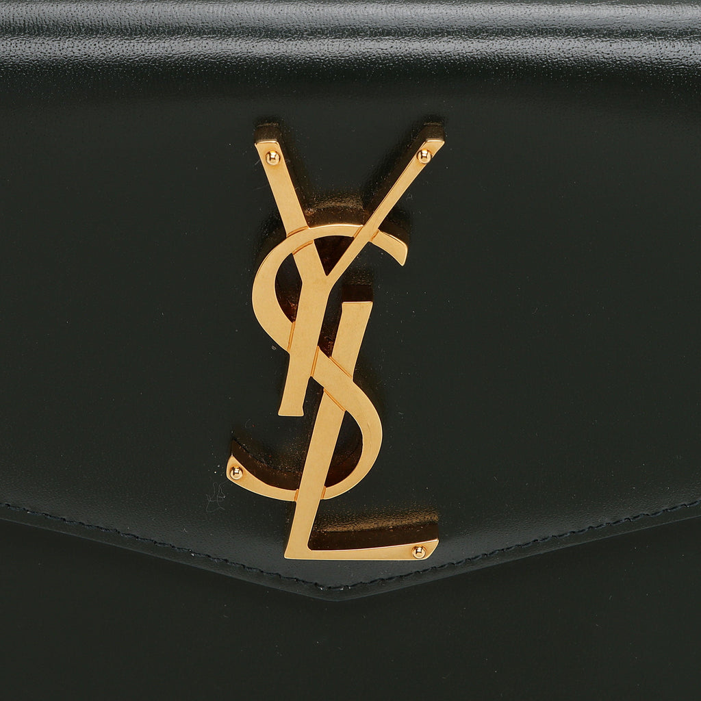 Saint Laurent Smooth Calfskin Monogram Uptown Clutch (SHF-HaidnQ)