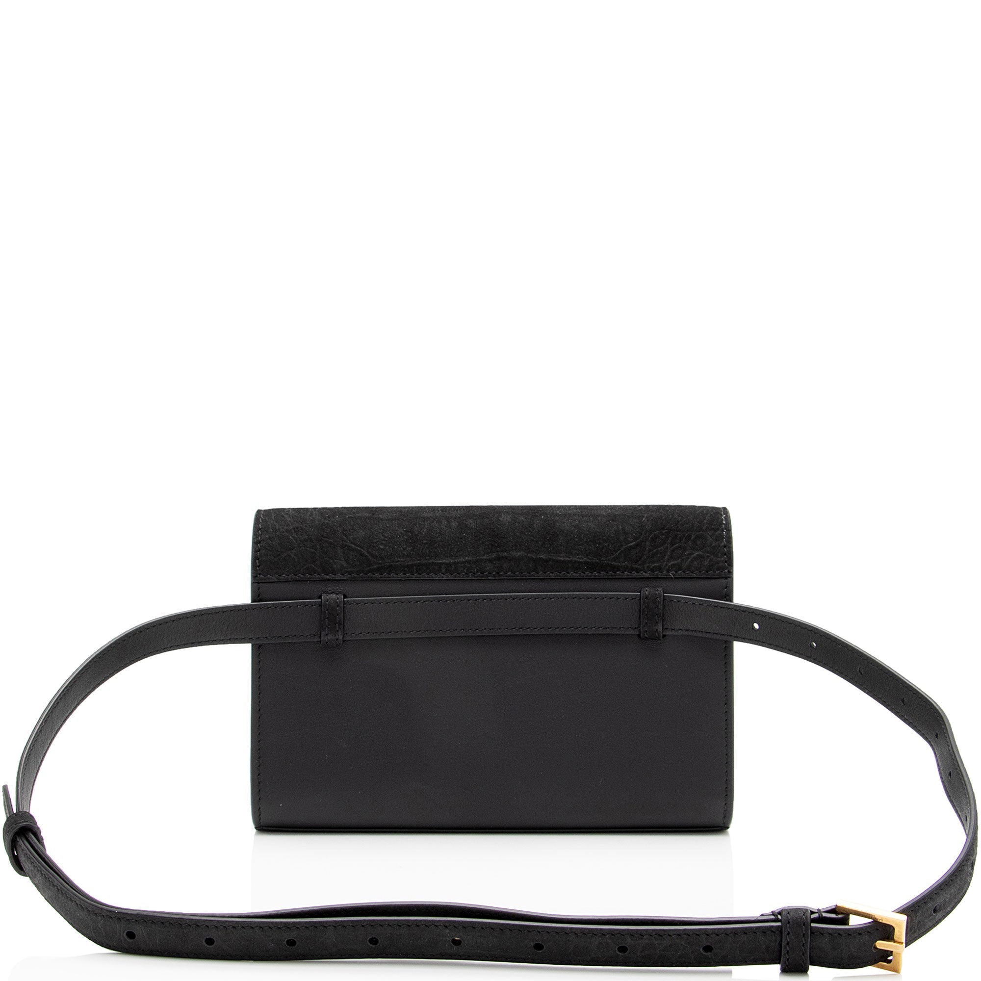 Saint Laurent Suede Croc Embossed Kate Belt Bag (SHF-fiWAvm)