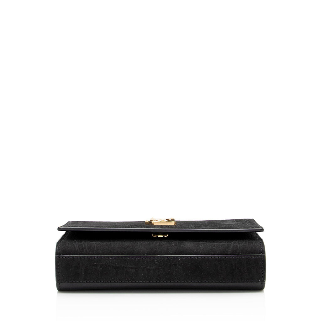 Saint Laurent Suede Croc Embossed Kate Belt Bag (SHF-fiWAvm)
