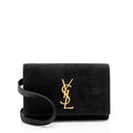 Saint Laurent Suede Croc Embossed Kate Belt Bag (SHF-fiWAvm)
