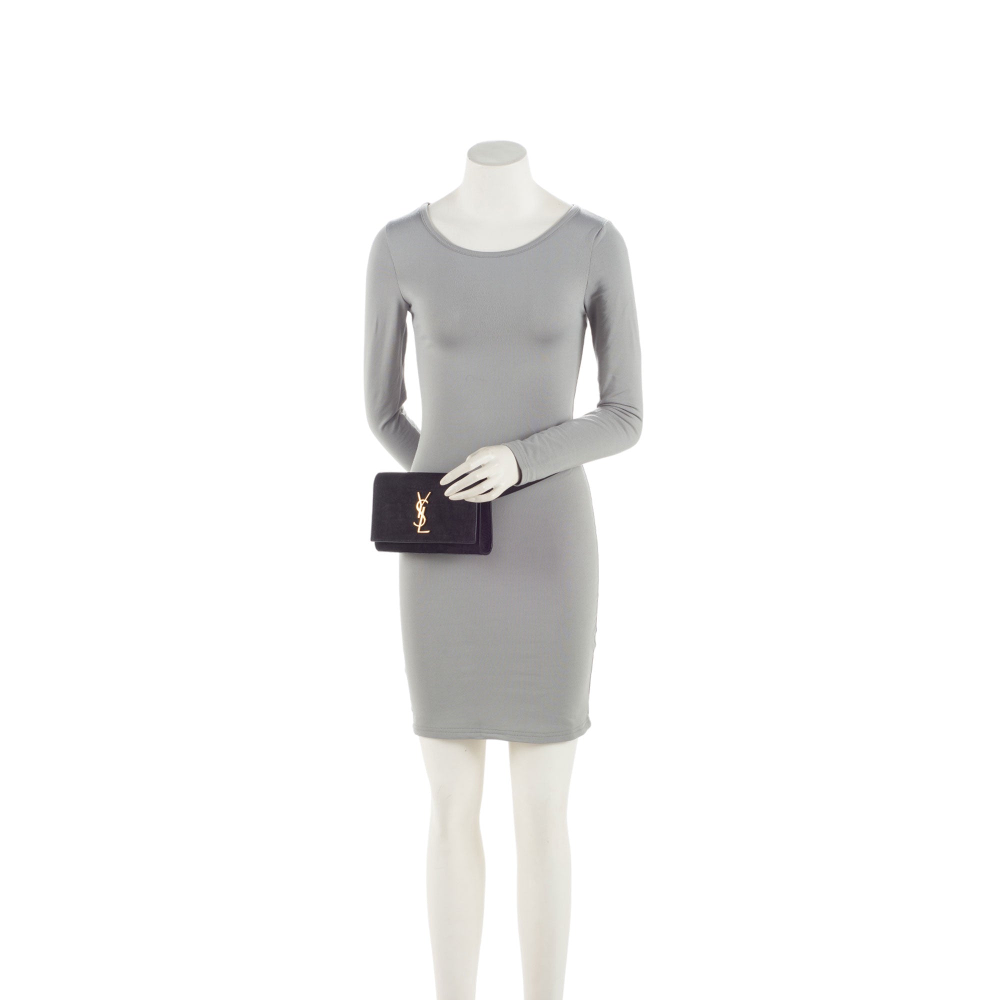Saint Laurent Suede Croc Embossed Kate Belt Bag (SHF-fiWAvm)