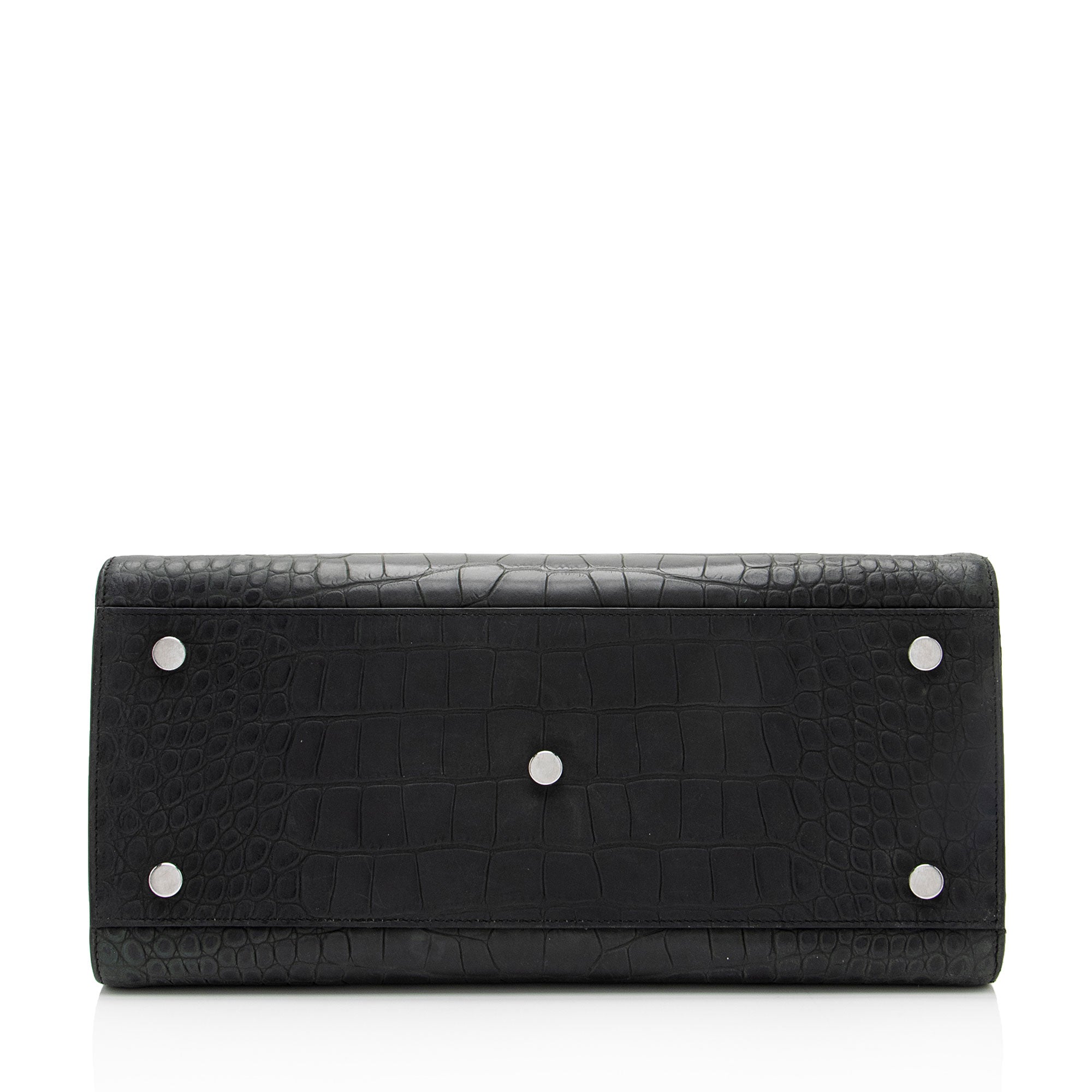 Saint Laurent Suede Croc Embossed Sac De Jour Small Tote (SHF-KNTdV6)