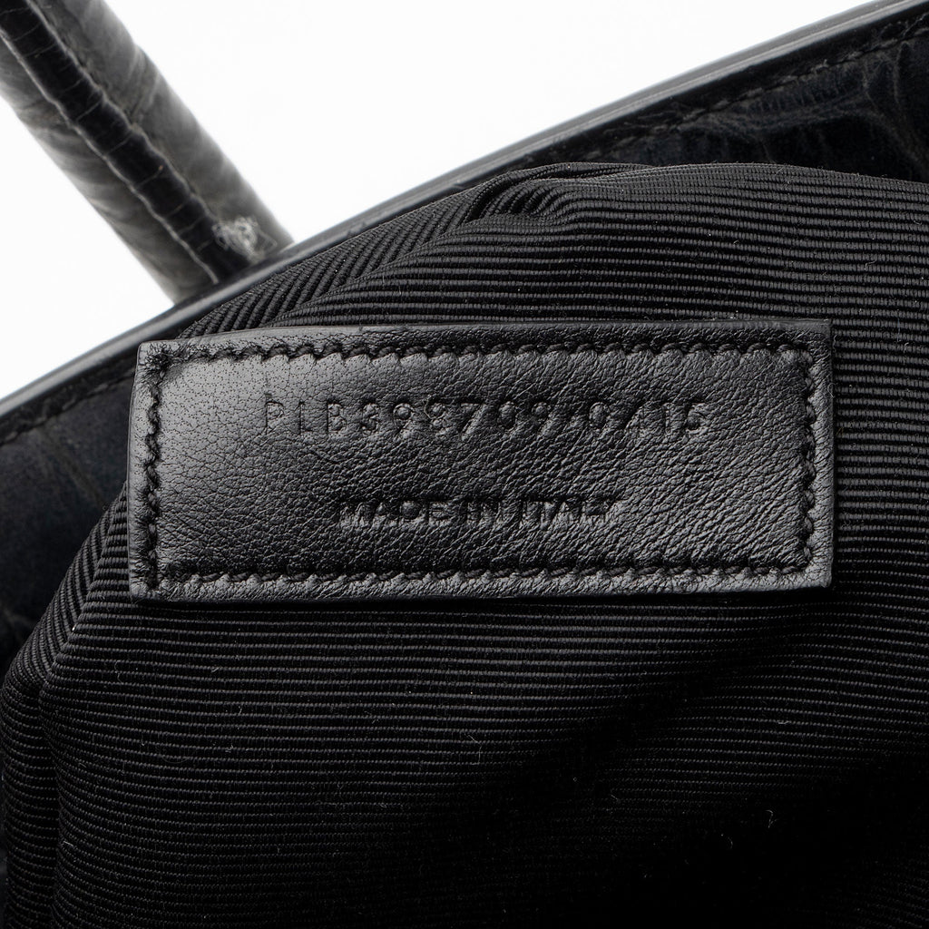Saint Laurent Suede Croc Embossed Sac De Jour Small Tote (SHF-KNTdV6)