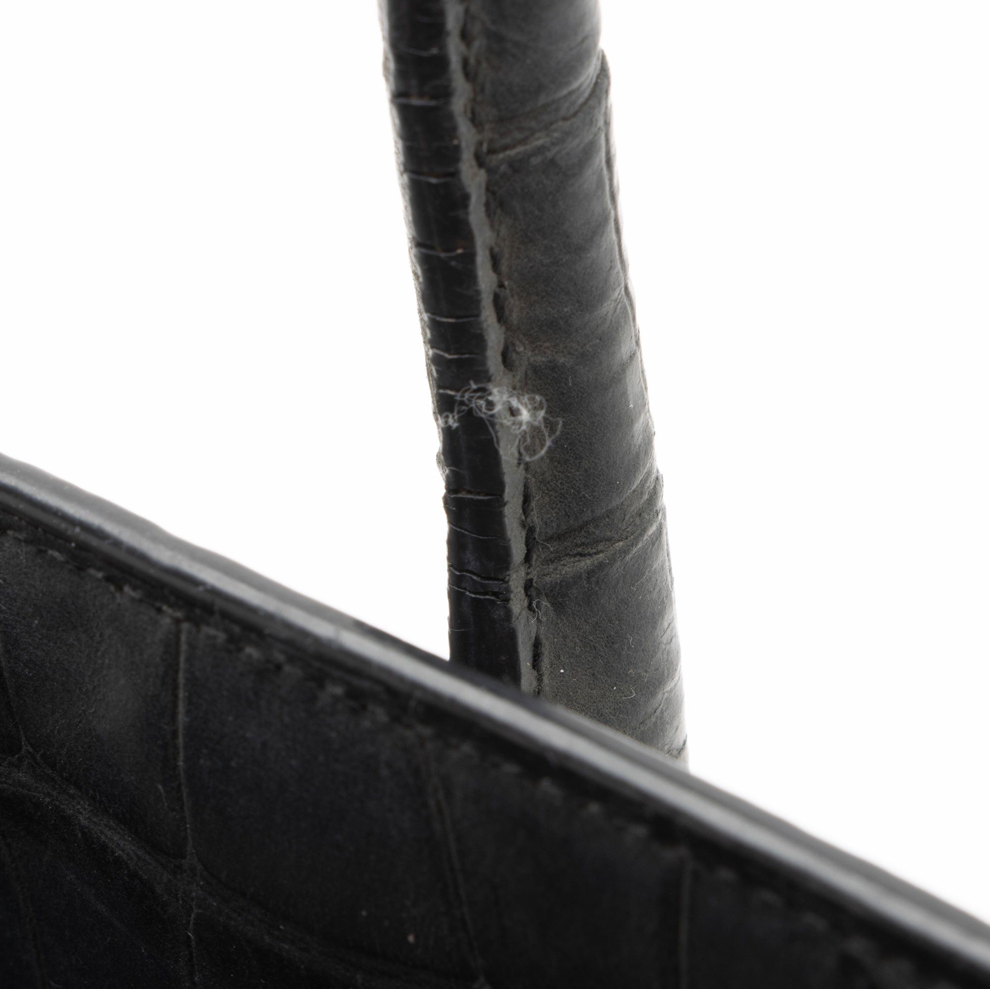 Saint Laurent Suede Croc Embossed Sac De Jour Small Tote (SHF-KNTdV6)