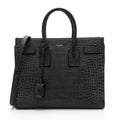 Saint Laurent Suede Croc Embossed Sac De Jour Small Tote (SHF-KNTdV6)