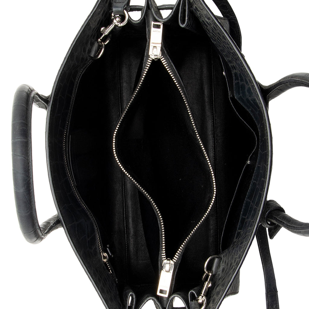Saint Laurent Suede Croc Embossed Sac De Jour Small Tote (SHF-KNTdV6)