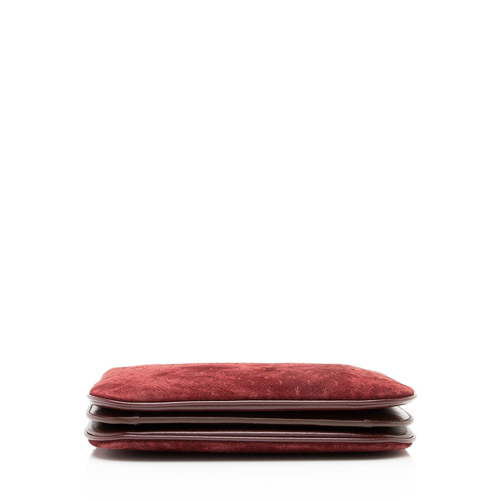 Saint Laurent Suede Monogram King Palm Crossbody Bag (SHF-23057)