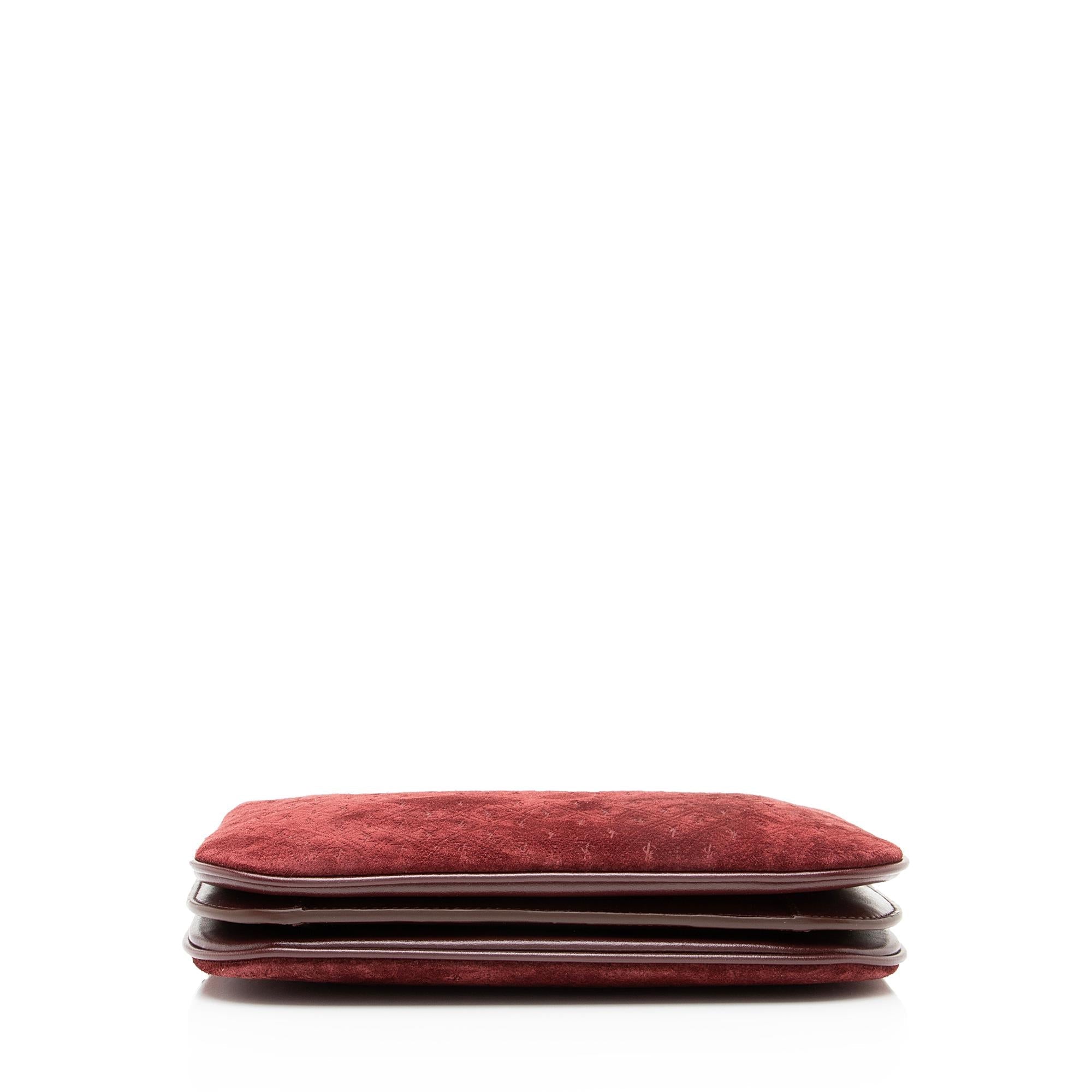 Saint Laurent Suede Monogram King Palm Crossbody Bag (SHF-23057)