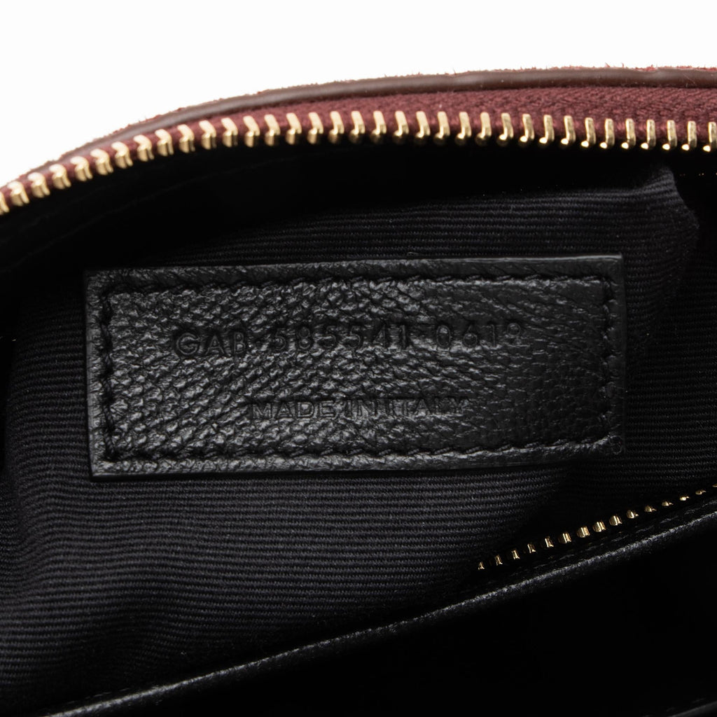 Saint Laurent Suede Monogram King Palm Crossbody Bag (SHF-23057)