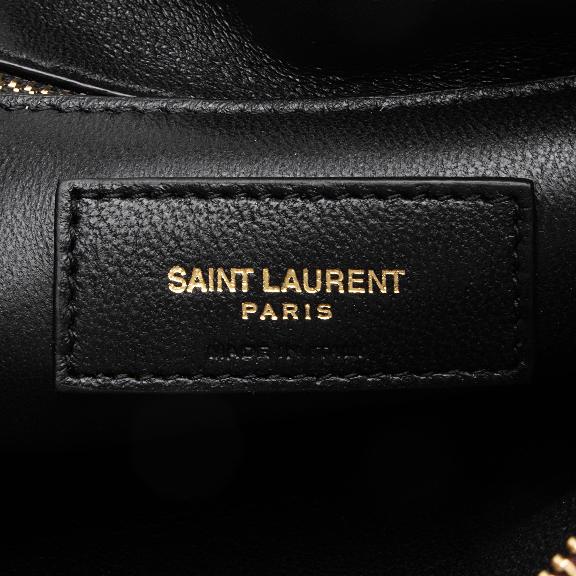 Saint Laurent Suede Monogram King Palm Crossbody Bag (SHF-23057)