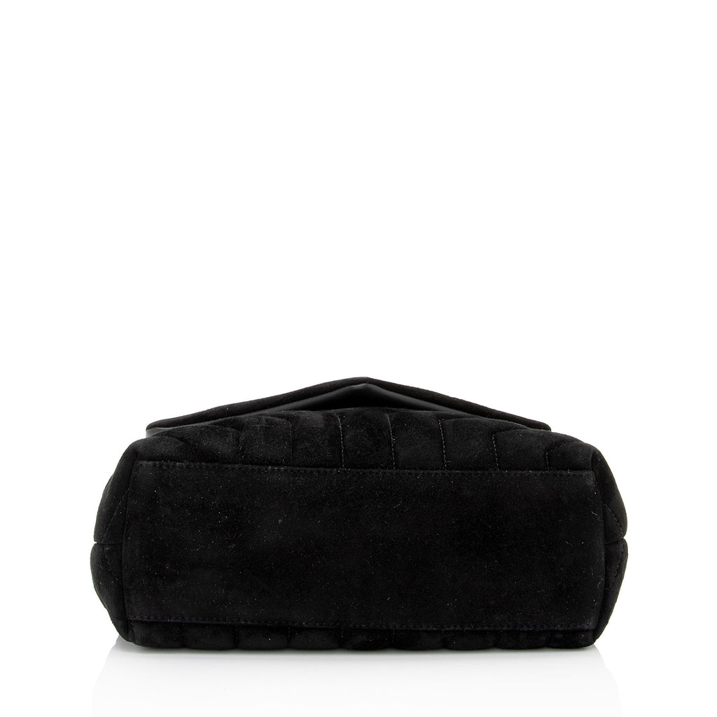 Saint Laurent Suede Monogram LouLou Chain Small Crossbody Bag (SHF-3u0yIz)