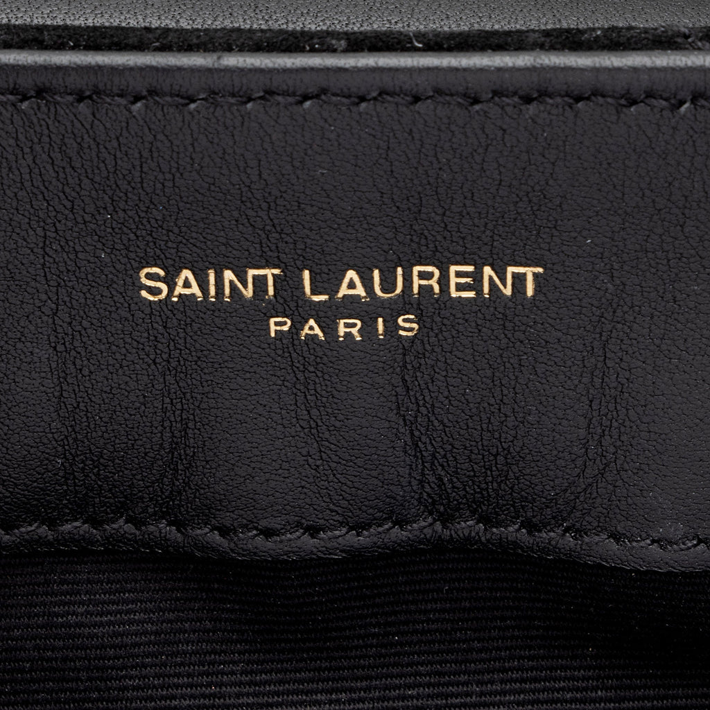 Saint Laurent Suede Monogram LouLou Chain Small Crossbody Bag (SHF-3u0yIz)