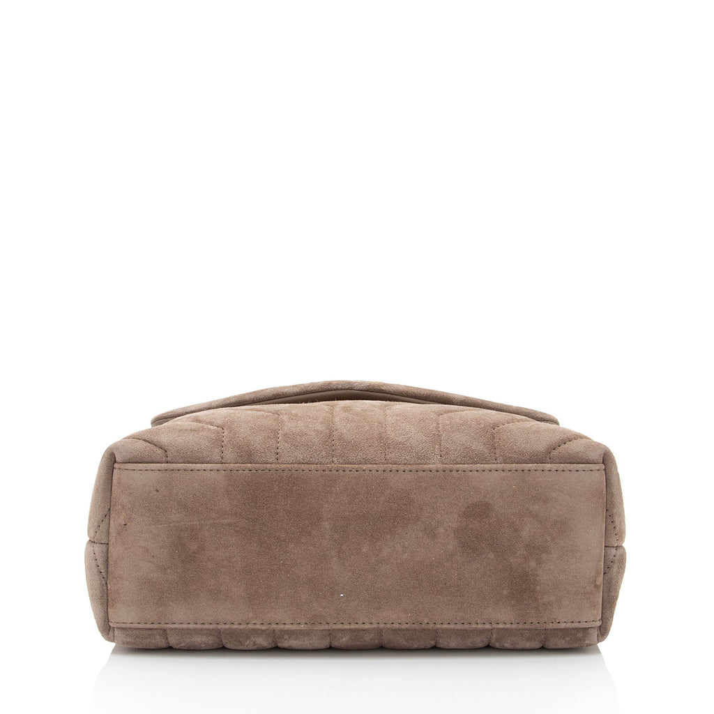 Saint Laurent Suede Monogram LouLou Chain Small Crossbody Bag (SHF-JtlYPP)