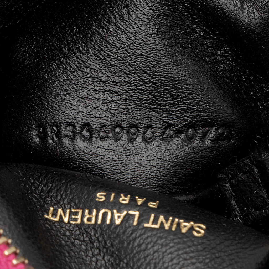 Saint Laurent Tweed Lambskin Monogram Jaime Cube Charm (SHF-LTFDpm)