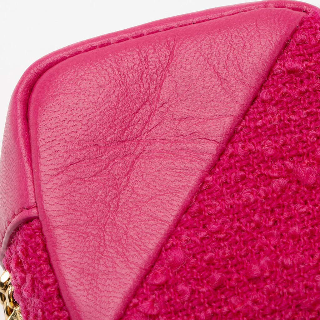 Saint Laurent Tweed Lambskin Monogram Jaime Cube Charm (SHF-LTFDpm)