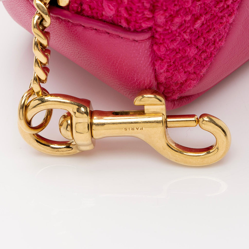 Saint Laurent Tweed Lambskin Monogram Jaime Cube Charm (SHF-LTFDpm)