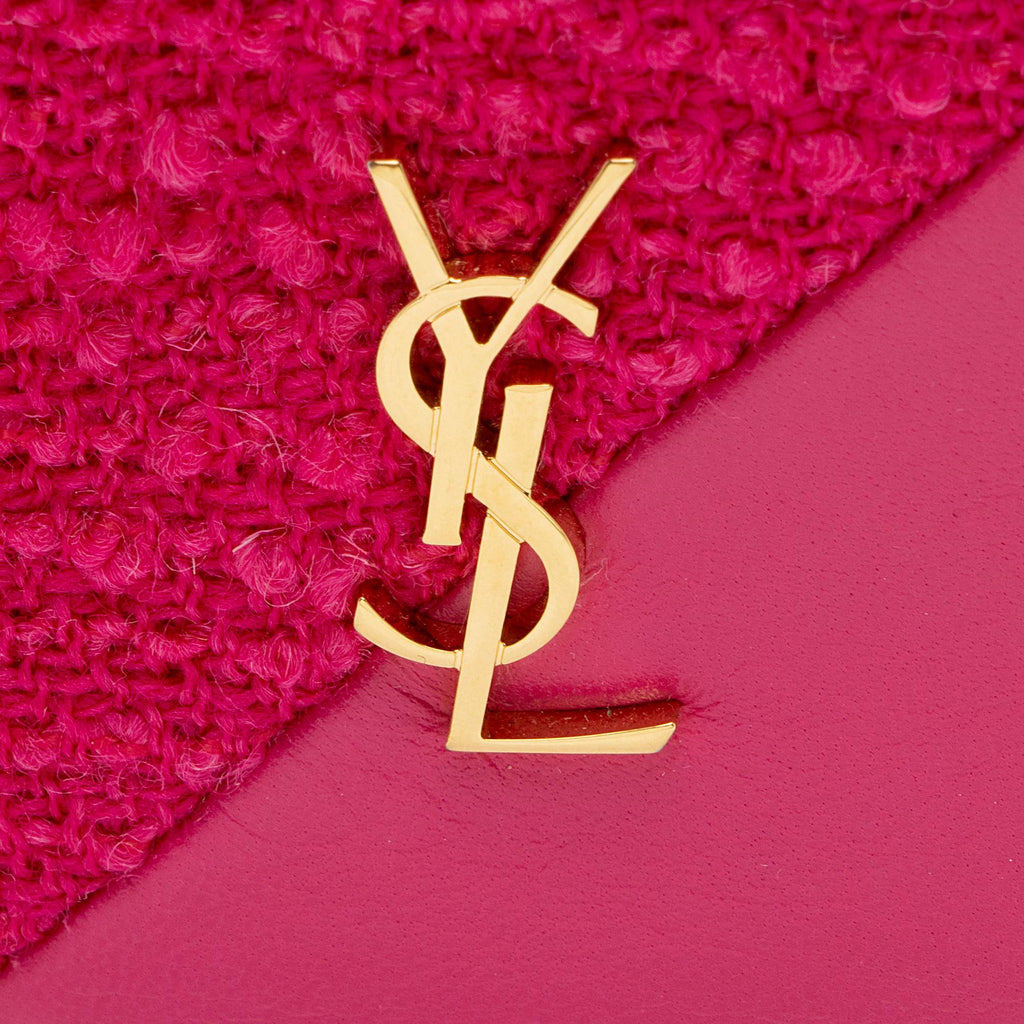 Saint Laurent Tweed Lambskin Monogram Jaime Cube Charm (SHF-LTFDpm)
