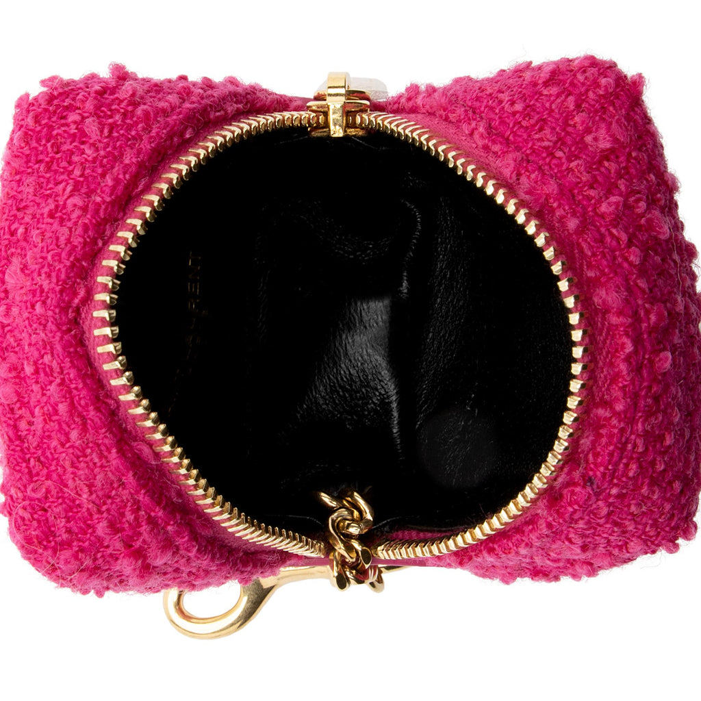 Saint Laurent Tweed Lambskin Monogram Jaime Cube Charm (SHF-LTFDpm)