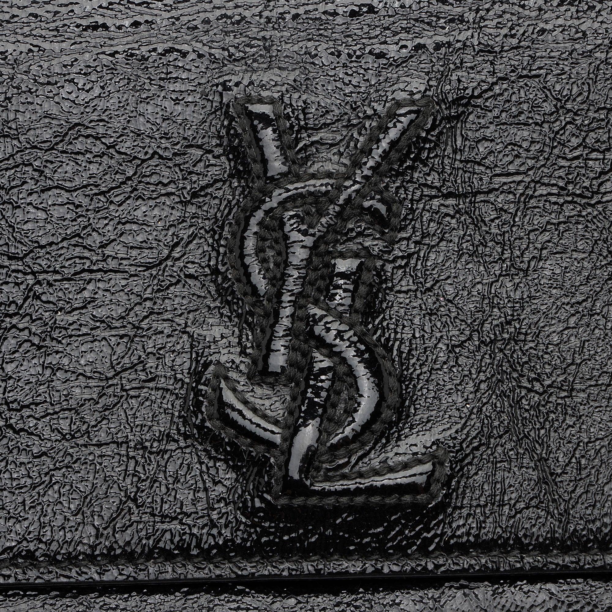 Saint Laurent Vintage Patent Leather Monogram Belle de Jour Clutch (SHF-36A795)