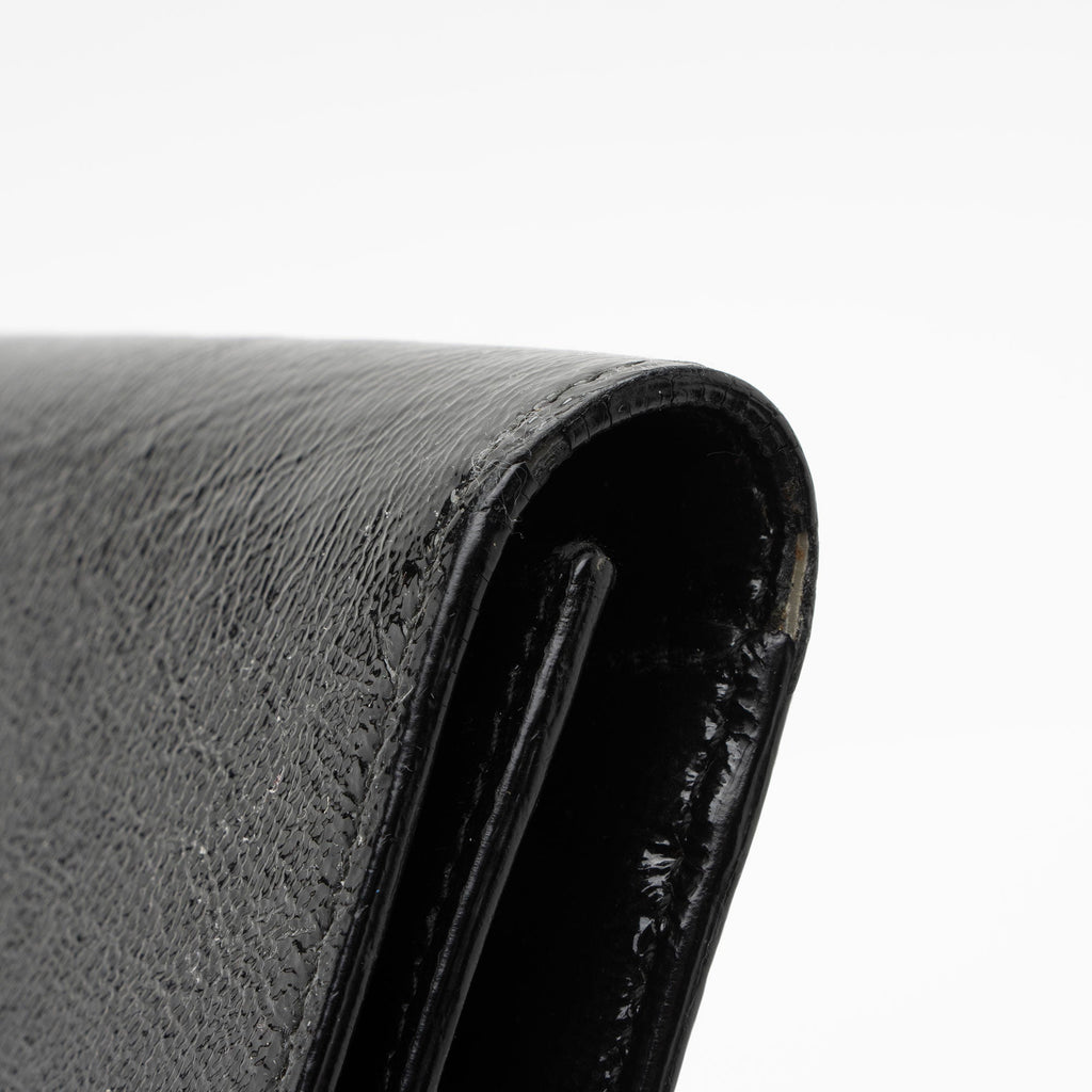 Saint Laurent Vintage Patent Leather Monogram Belle de Jour Clutch (SHF-36A795)