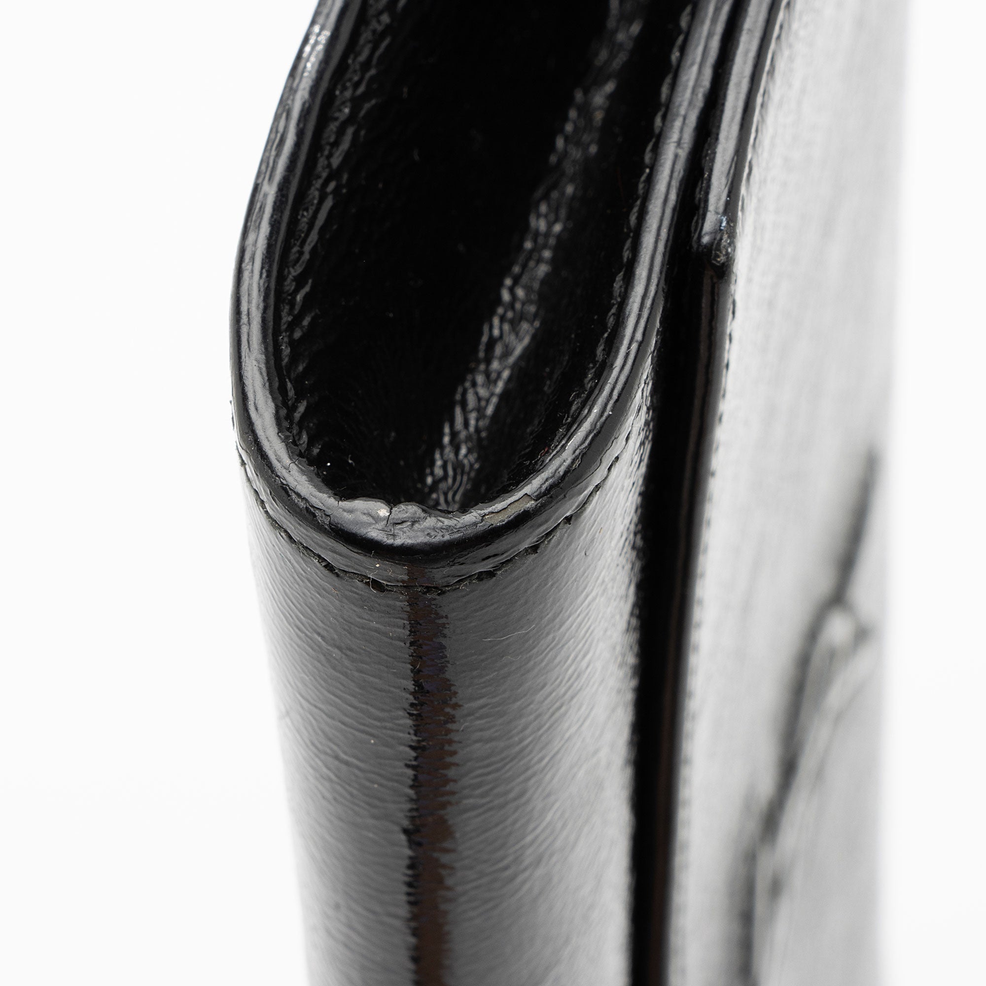 Saint Laurent Vintage Patent Leather Monogram Belle de Jour Clutch (SHF-36A795)