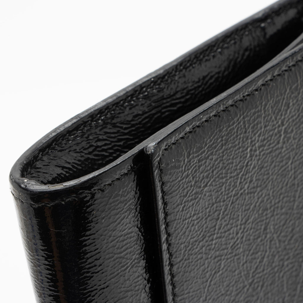 Saint Laurent Vintage Patent Leather Monogram Belle de Jour Clutch (SHF-36A795)