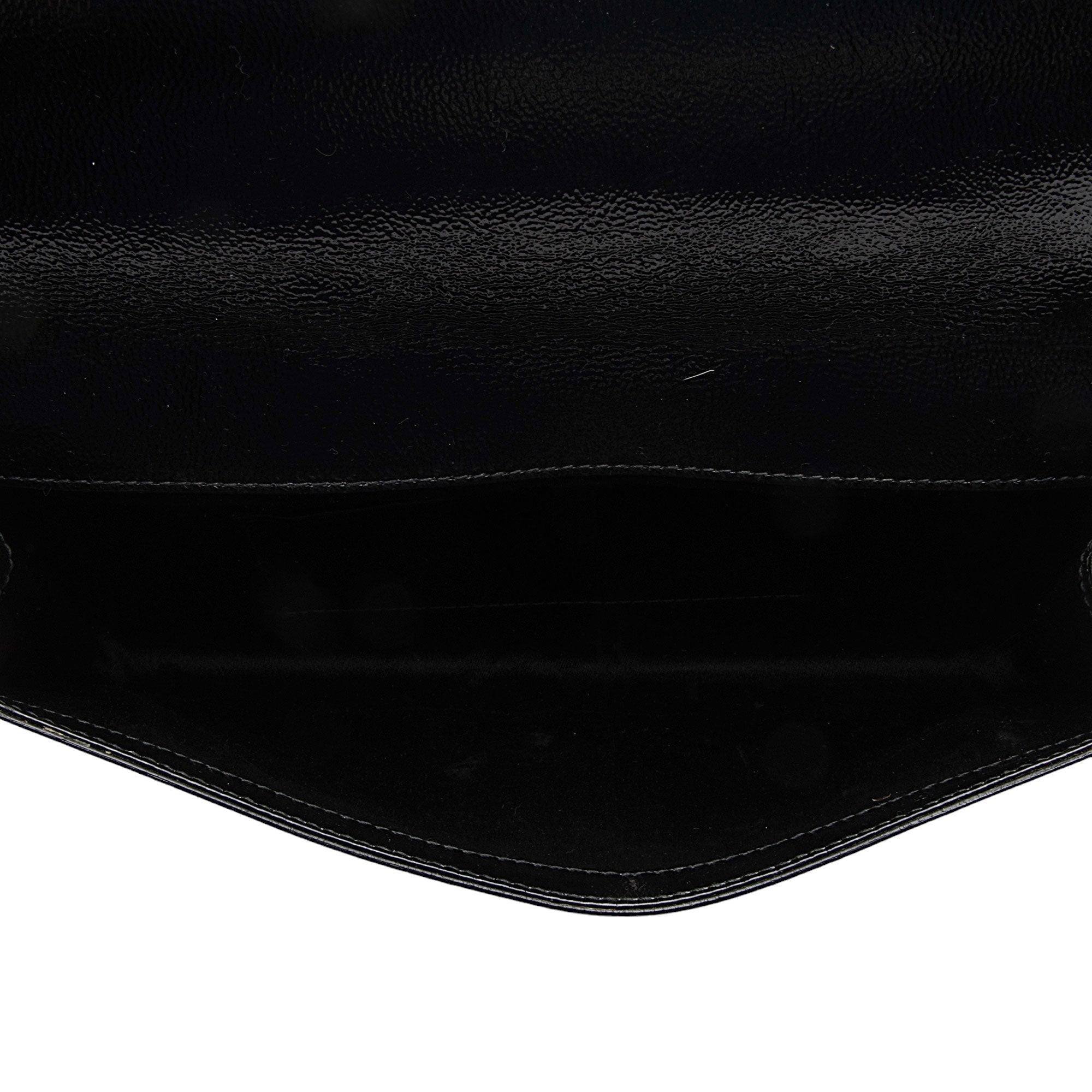 Saint Laurent Vintage Patent Leather Monogram Belle de Jour Clutch (SHF-36A795)
