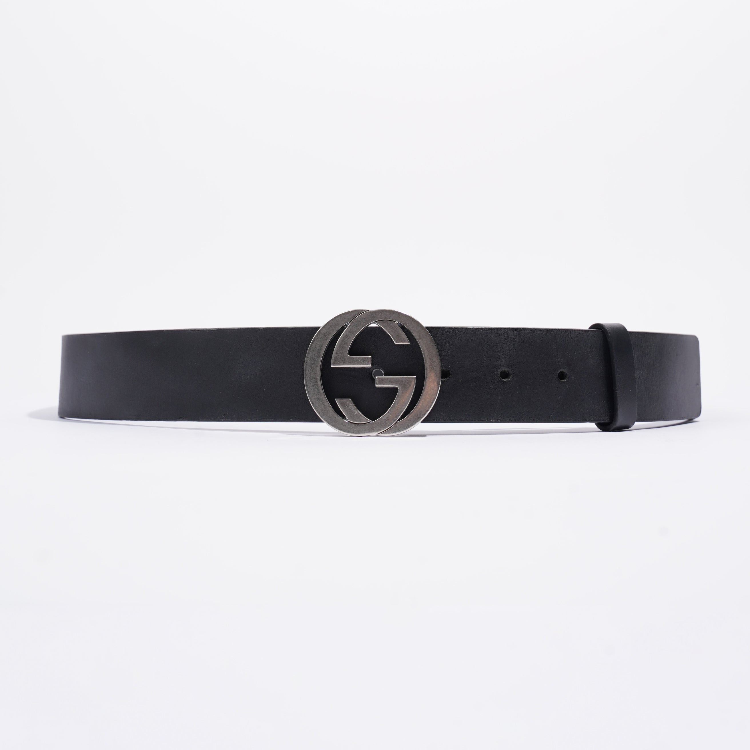 Gucci Interlocking GG Belt Black Leather 95cm 38"
