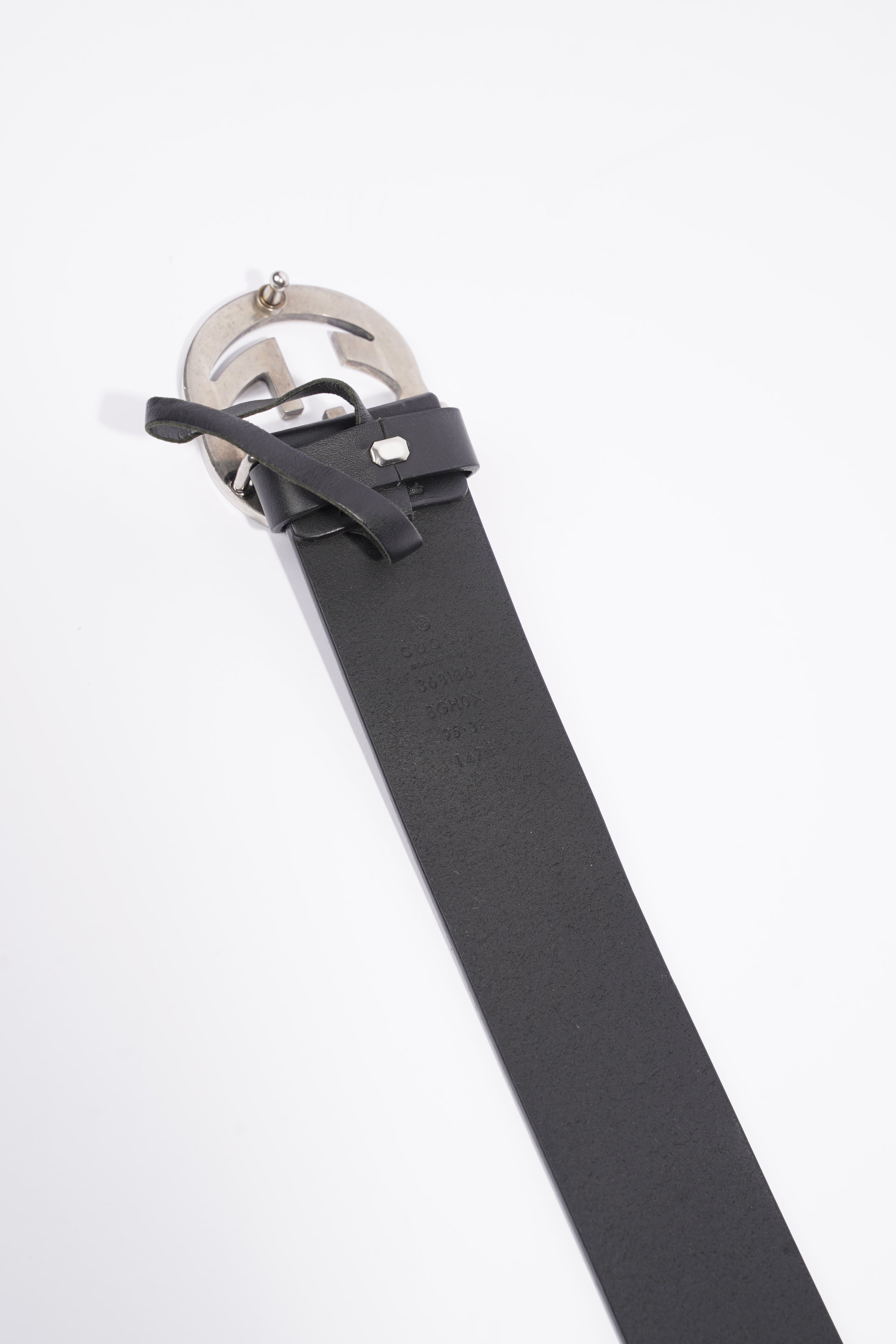 Gucci Interlocking GG Belt Black Leather 95cm 38"