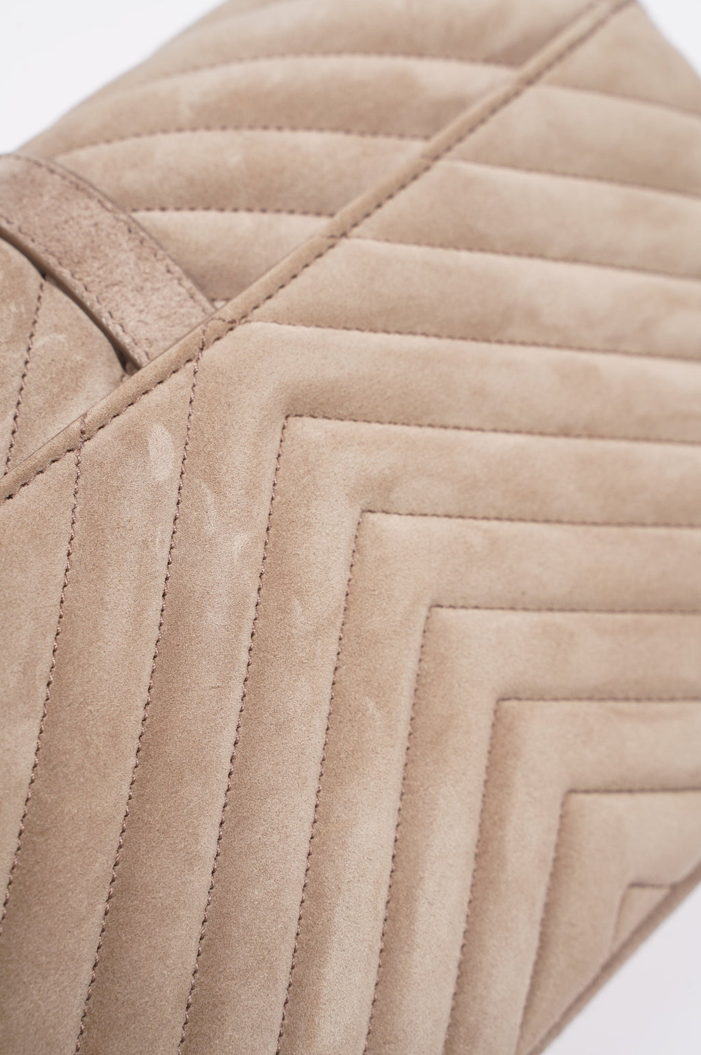 Saint Laurent College Bag Taupe Suede Medium