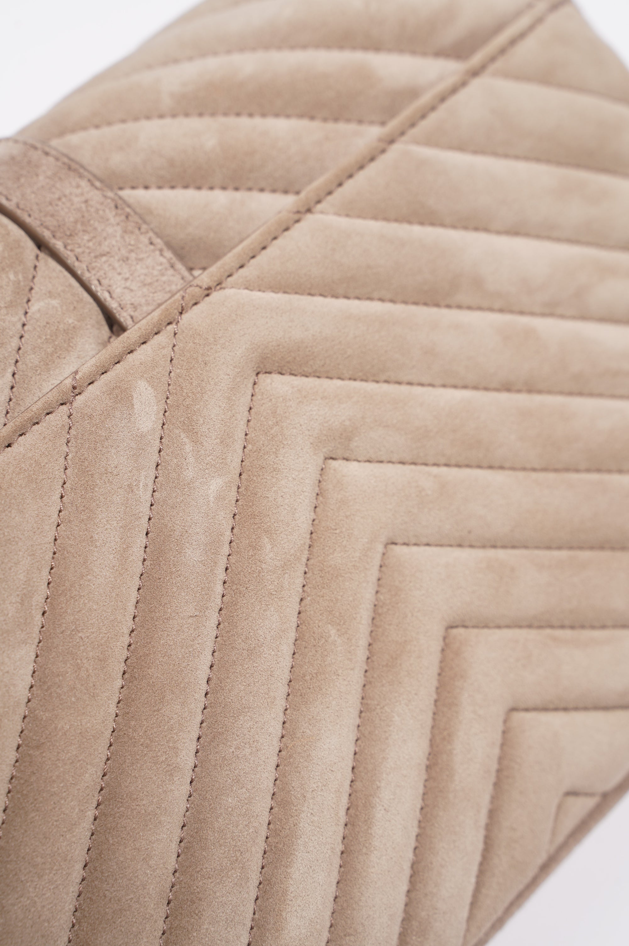 Saint Laurent College Bag Taupe Suede Medium