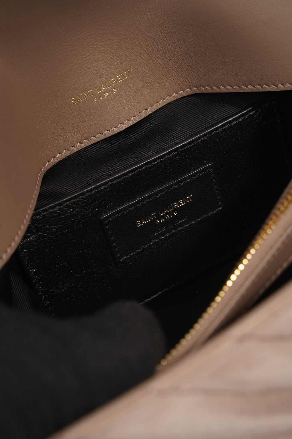 Saint Laurent College Bag Taupe Suede Medium