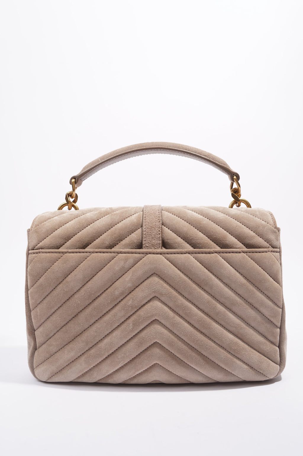 Saint Laurent College Bag Taupe Suede Medium