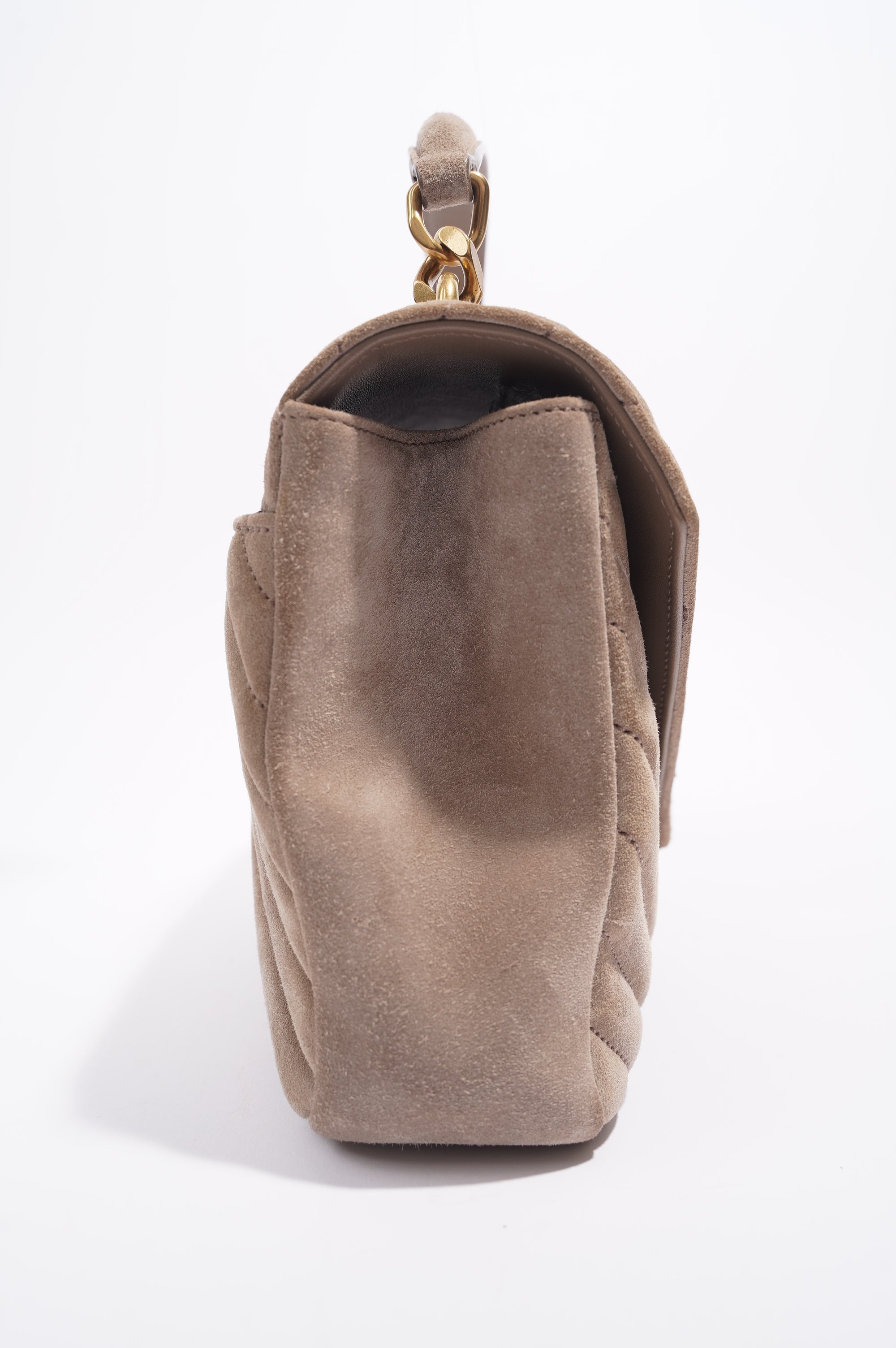 Saint Laurent College Bag Taupe Suede Medium