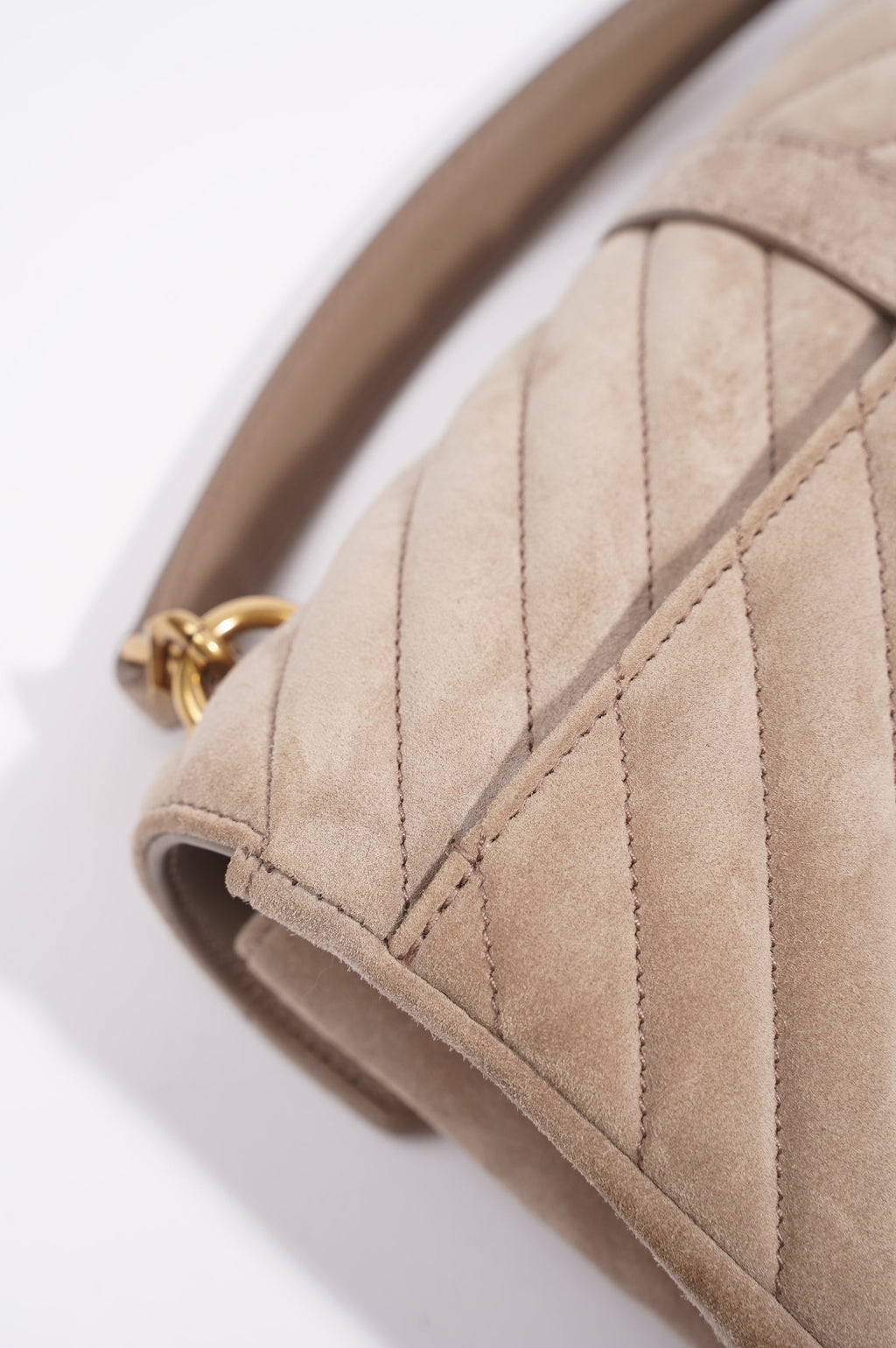 Saint Laurent College Bag Taupe Suede Medium