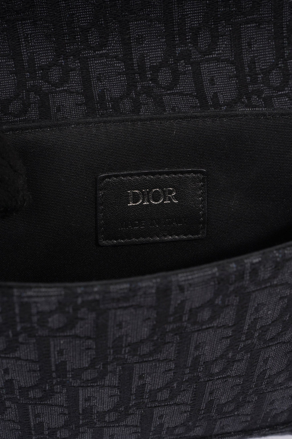 Christian Dior Oblique Flap Black / Grey Canvas