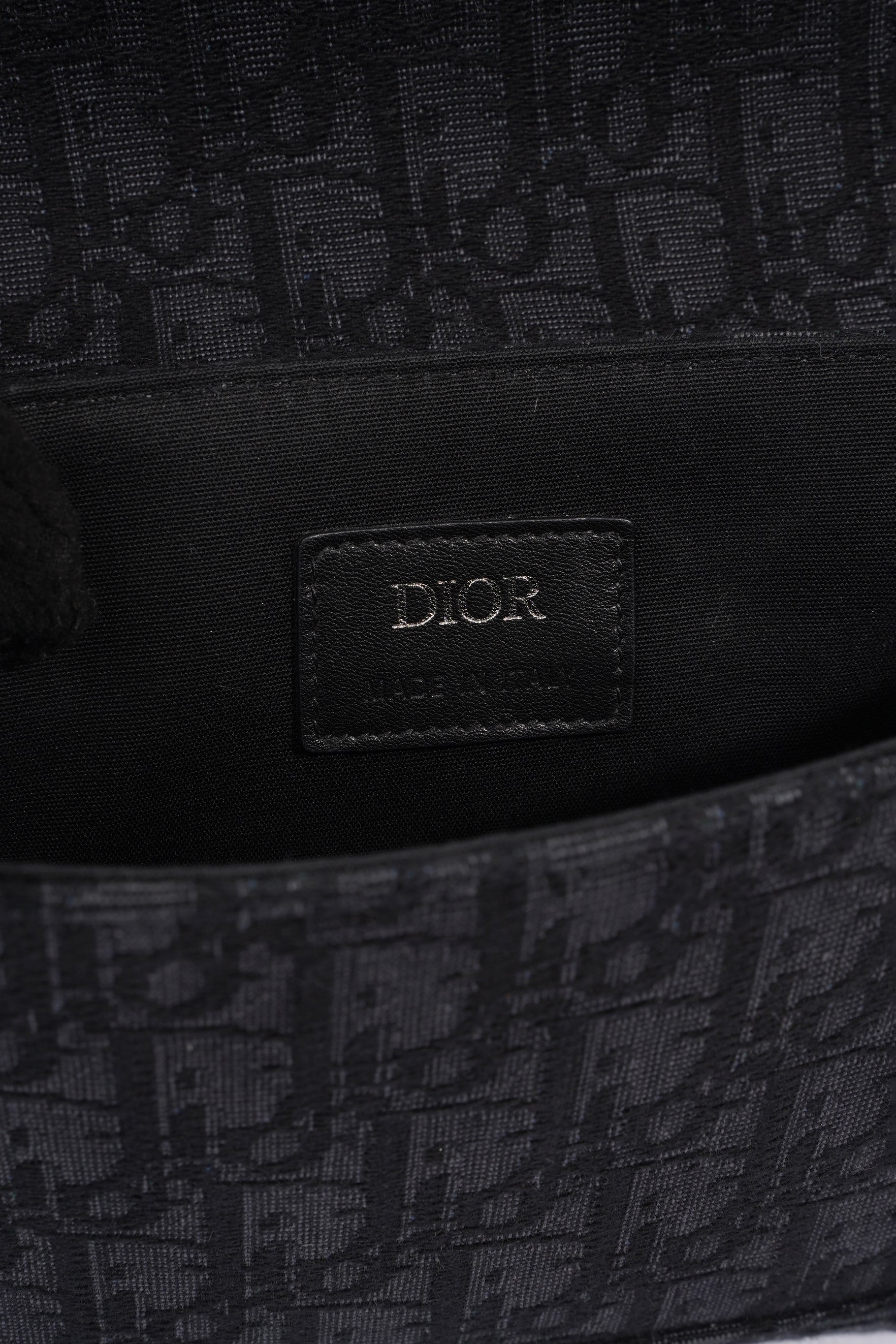 Christian Dior Oblique Flap Black / Grey Canvas