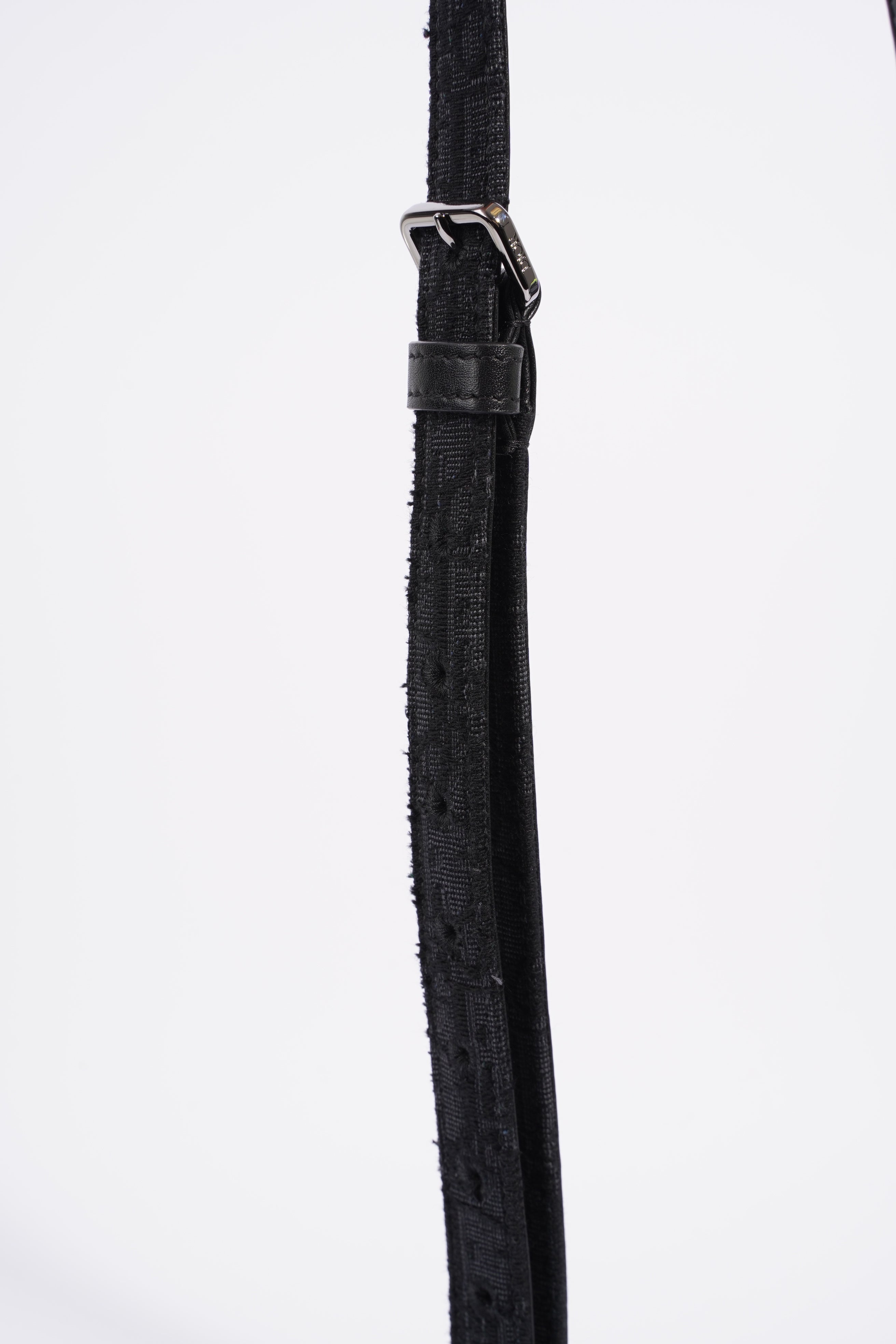 Christian Dior Oblique Flap Black / Grey Canvas