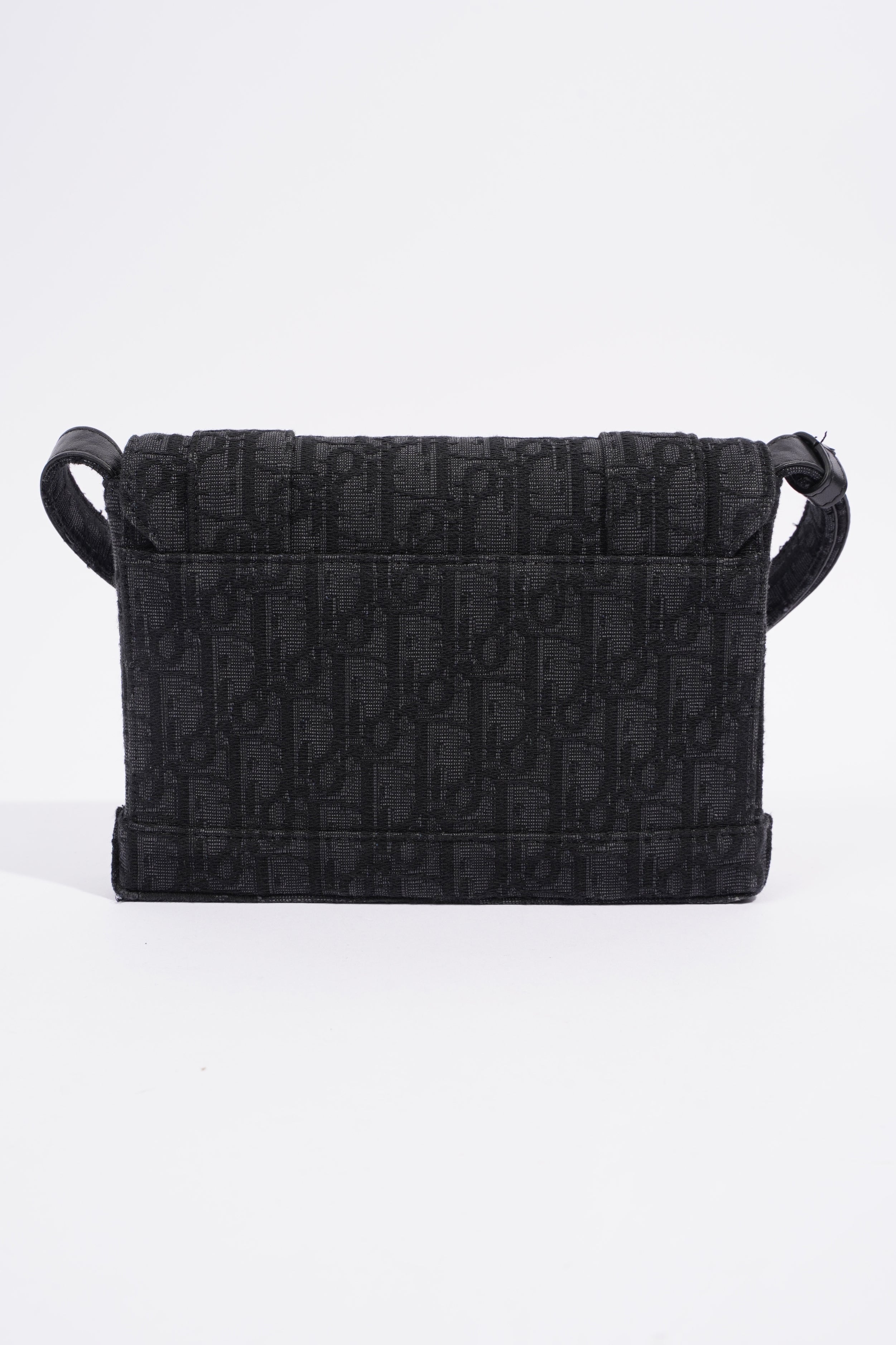 Christian Dior Oblique Flap Black / Grey Canvas
