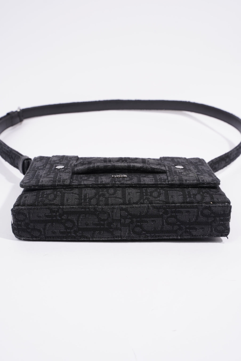 Christian Dior Oblique Flap Black / Grey Canvas