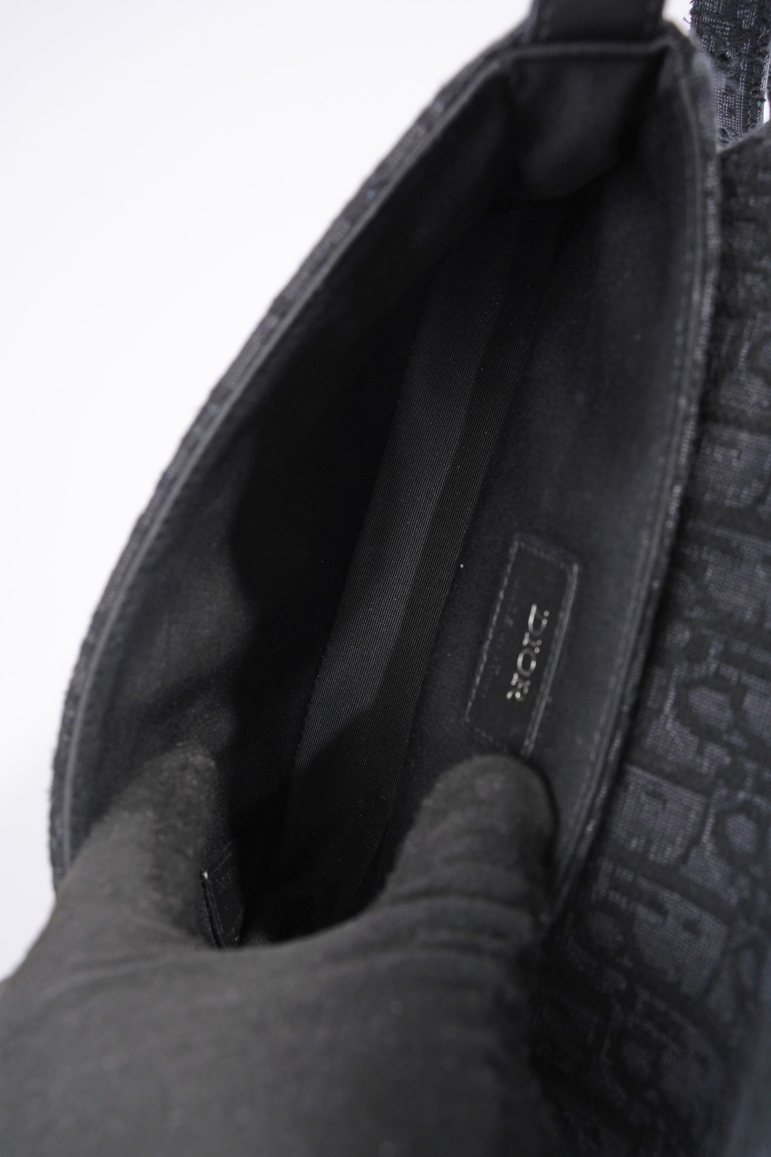 Christian Dior Oblique Flap Black / Grey Canvas
